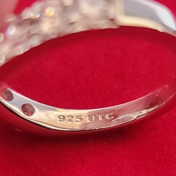 The Diamonique Collection By Kathy Levine Juicy Pear Sterling Silver Ring SIZE 9 - Picture 6 of 9